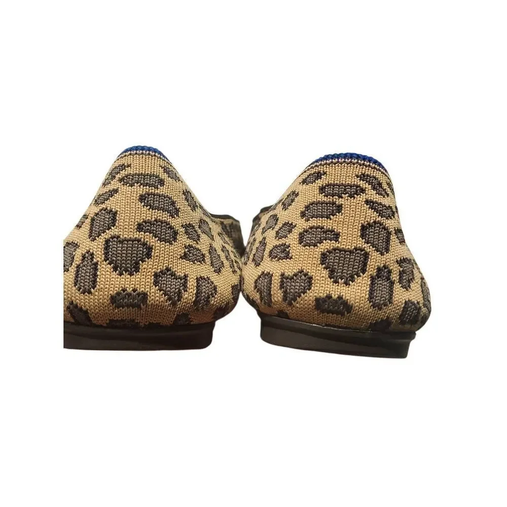 Rothy's The Loafer Shoes Women's 9 Tan Mocha Spot Leopard Animal Print Slip On